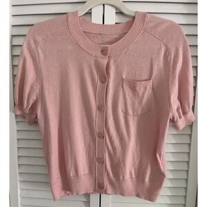 maeve anthropologie Pink Button Up Top Sz Med